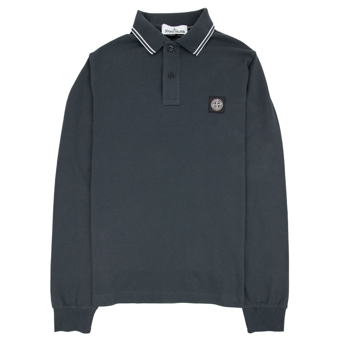 Stone Island Tip Collar Polo Charcoal V0065