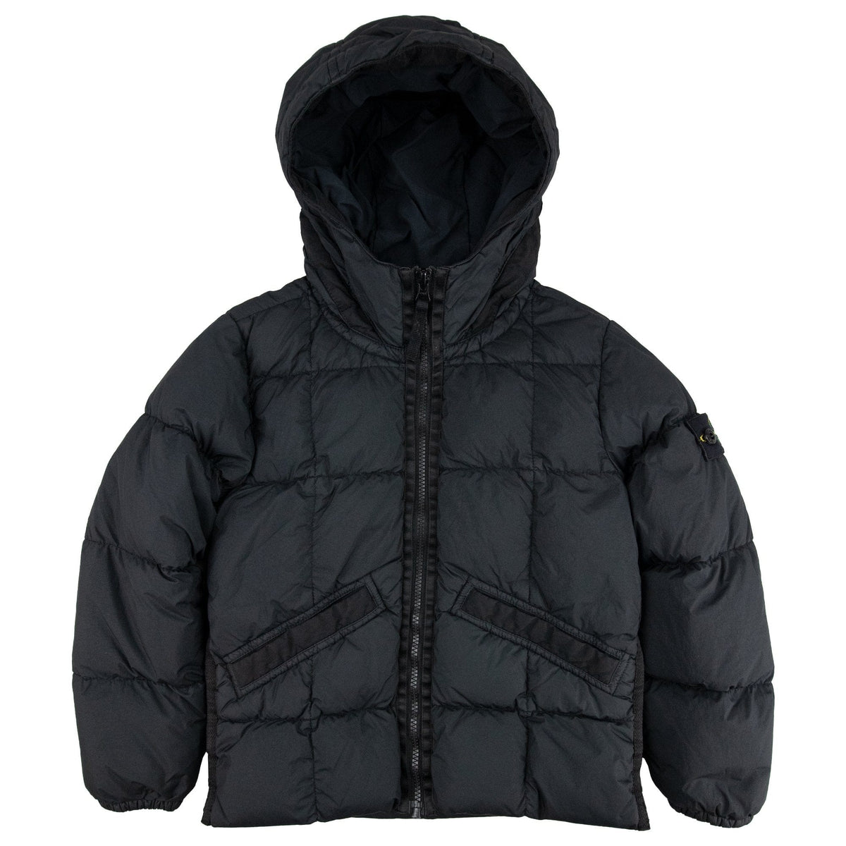 Stone Island Junior 40333 Garment Dyed Crinkle Reps Ny Down Jacket Black V0029