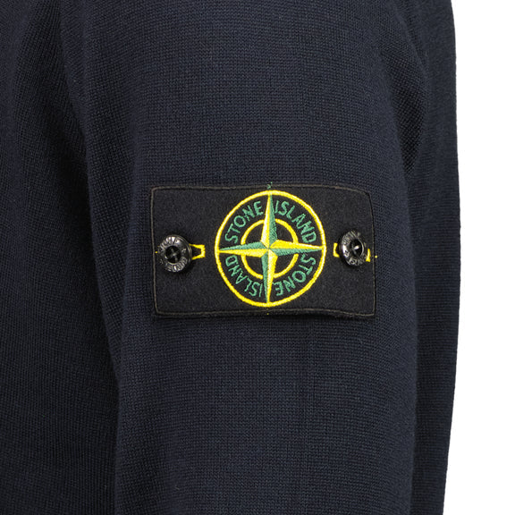 Stone Island Virgin Wool Turtleneck Sweatshirt in Navy