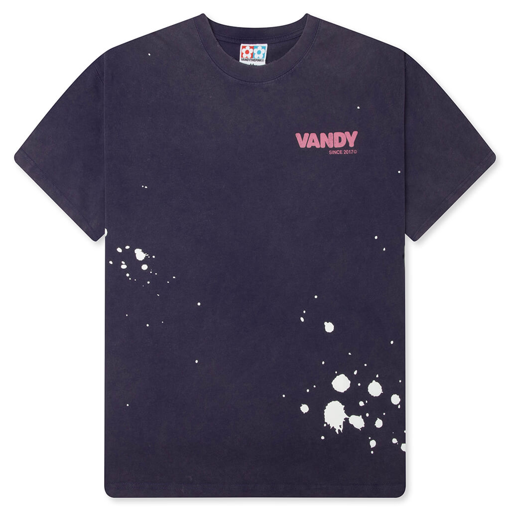 Paint Flower Bouquet Tee - Washed Purple