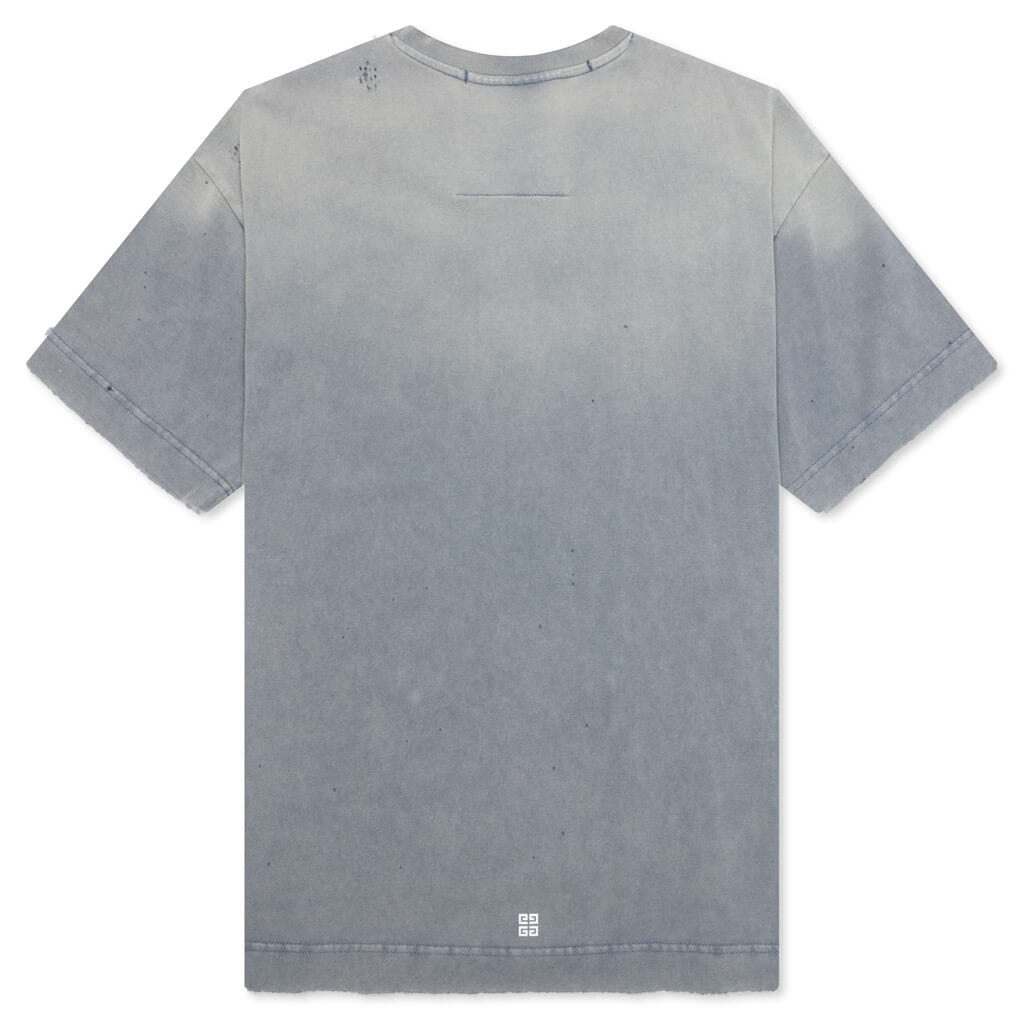 Distressed Logo T-Shirt - Military Blue