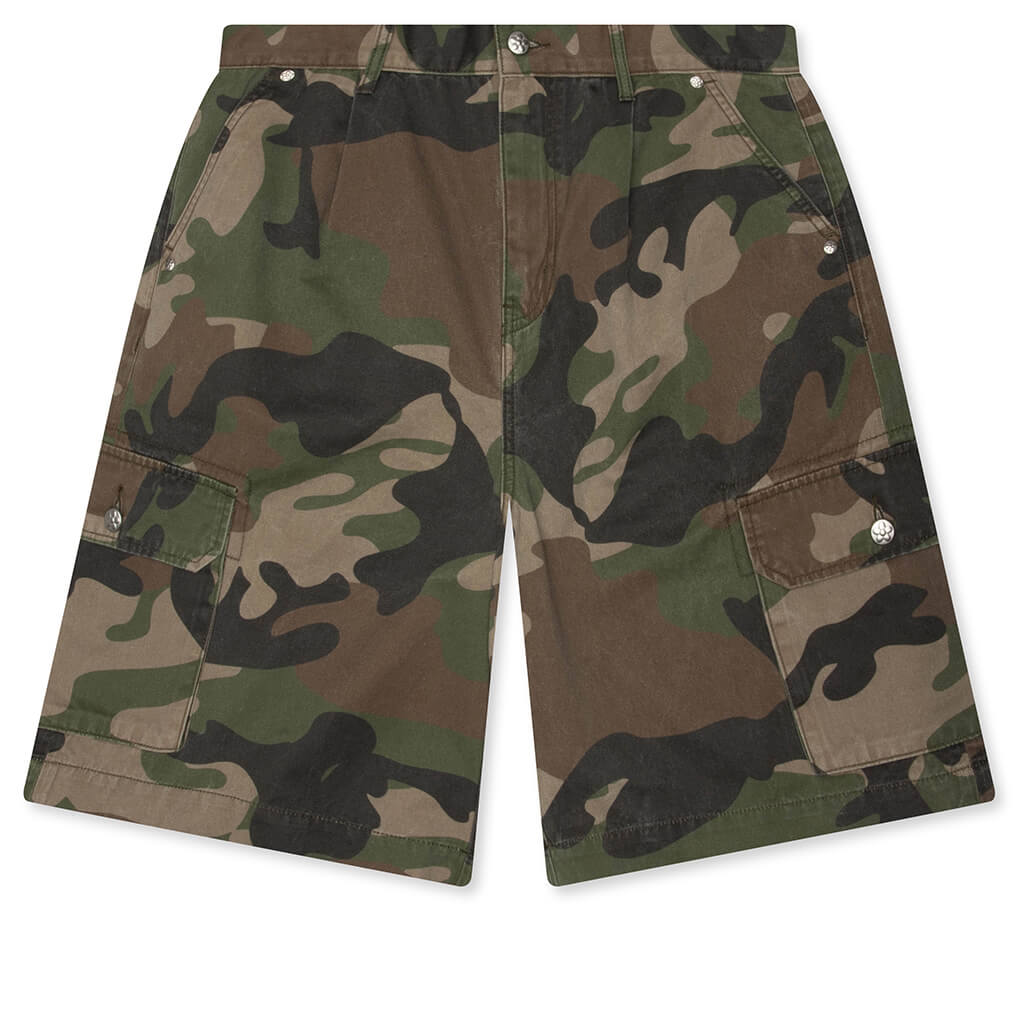 Woodland Camo Shorts - Washed Green