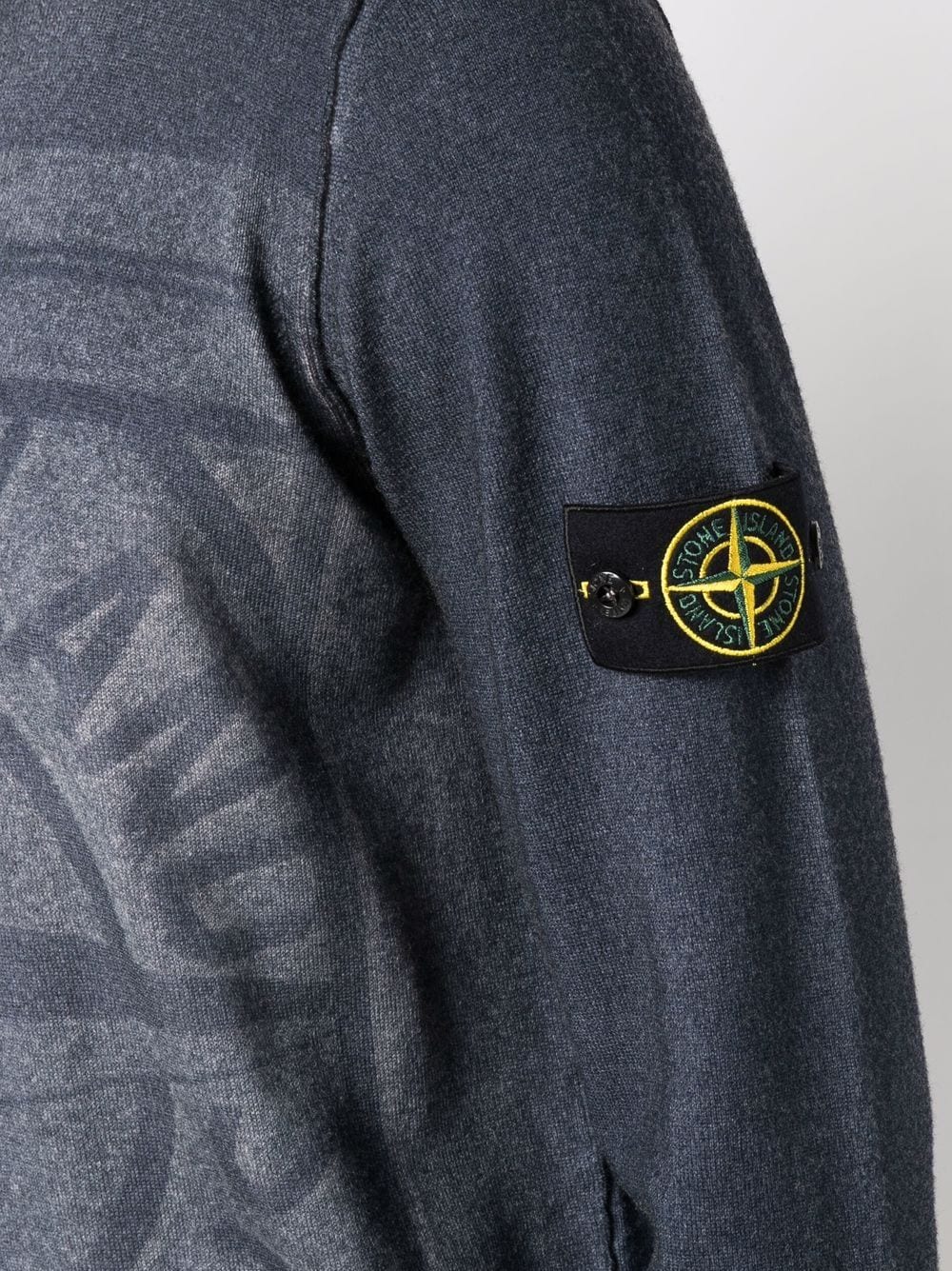 Stone Island Reversible Compass Logo Knitted Sweatshirt Navy