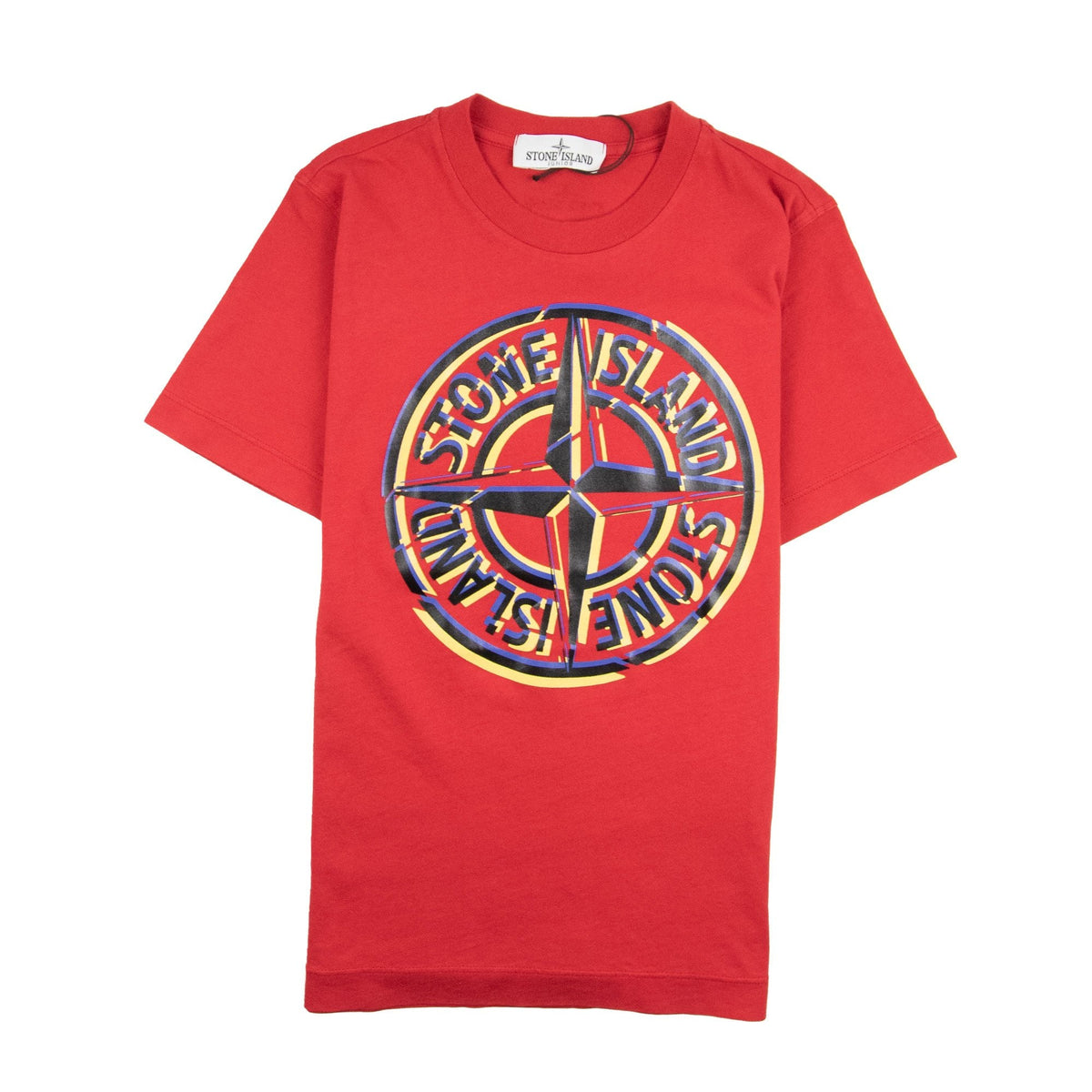Stone Island Junior Large Compass Logo T-Shirt Red