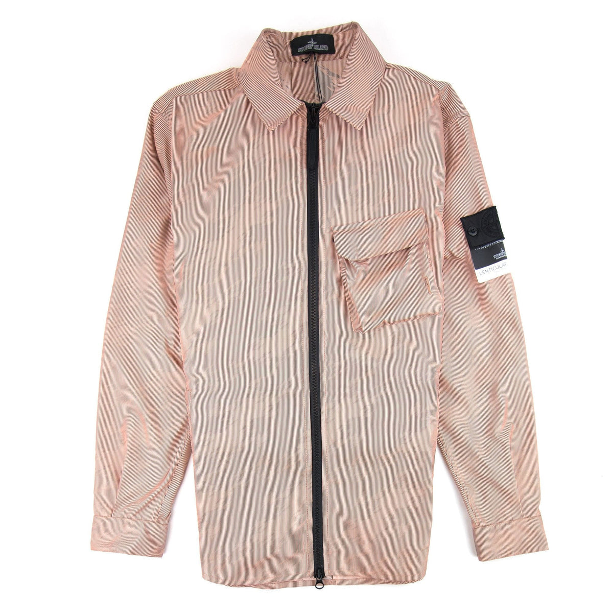 Stone Island Shadow Project Lenticular Zip-up Overshirt Jacket Peach V0083