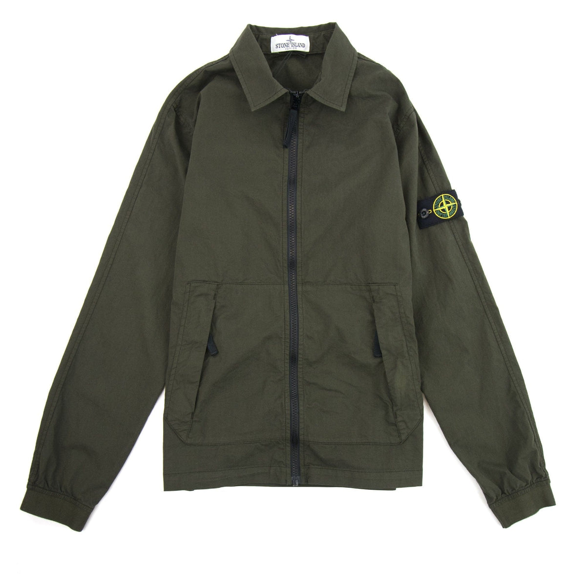 Stone Island Junior Brushed Canvas Overshirt Khaki V0054