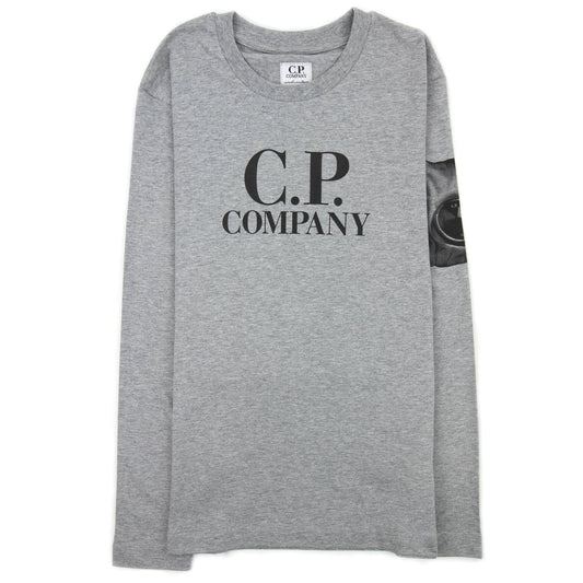 Cp Company Undersixteen Logo Print L/s T Shirts Grey M93