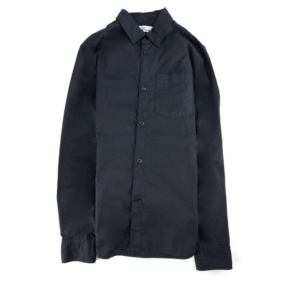 Stone Island Junior Arm Patch Classic Shirt Navy V0020
