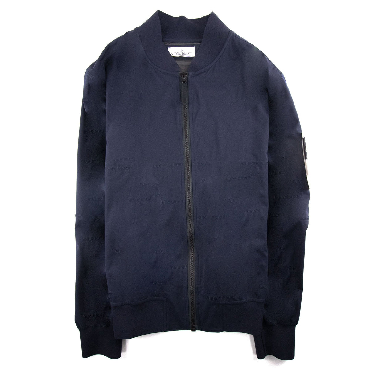 Stone Island Light Soft Shell Grid Bomber Jacket Navy Blue V0020