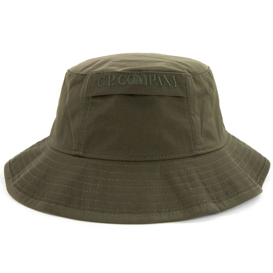 Cp Company Chrome Garment Dyed Bucket Hat Khaki 683