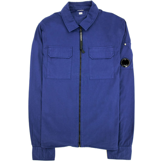 Cp Company Gabardine Zipped Shirt Blue 878