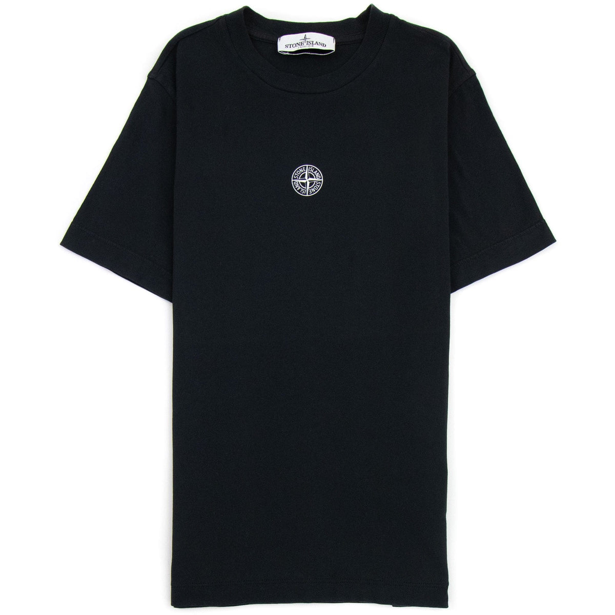 Stone Island Junior Logo Print T Shirt Black V0029