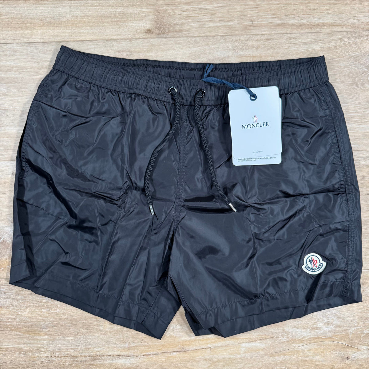 Moncler Logo Patch Swim Shorts in Black