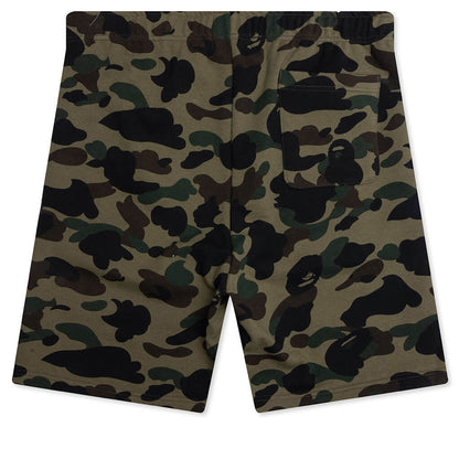 1ST Camo Shark Regular Fit Sweat Shorts - Green