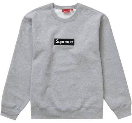 SUPREME BOX LOGO CREWNECK HEATHER GREY (FW22)