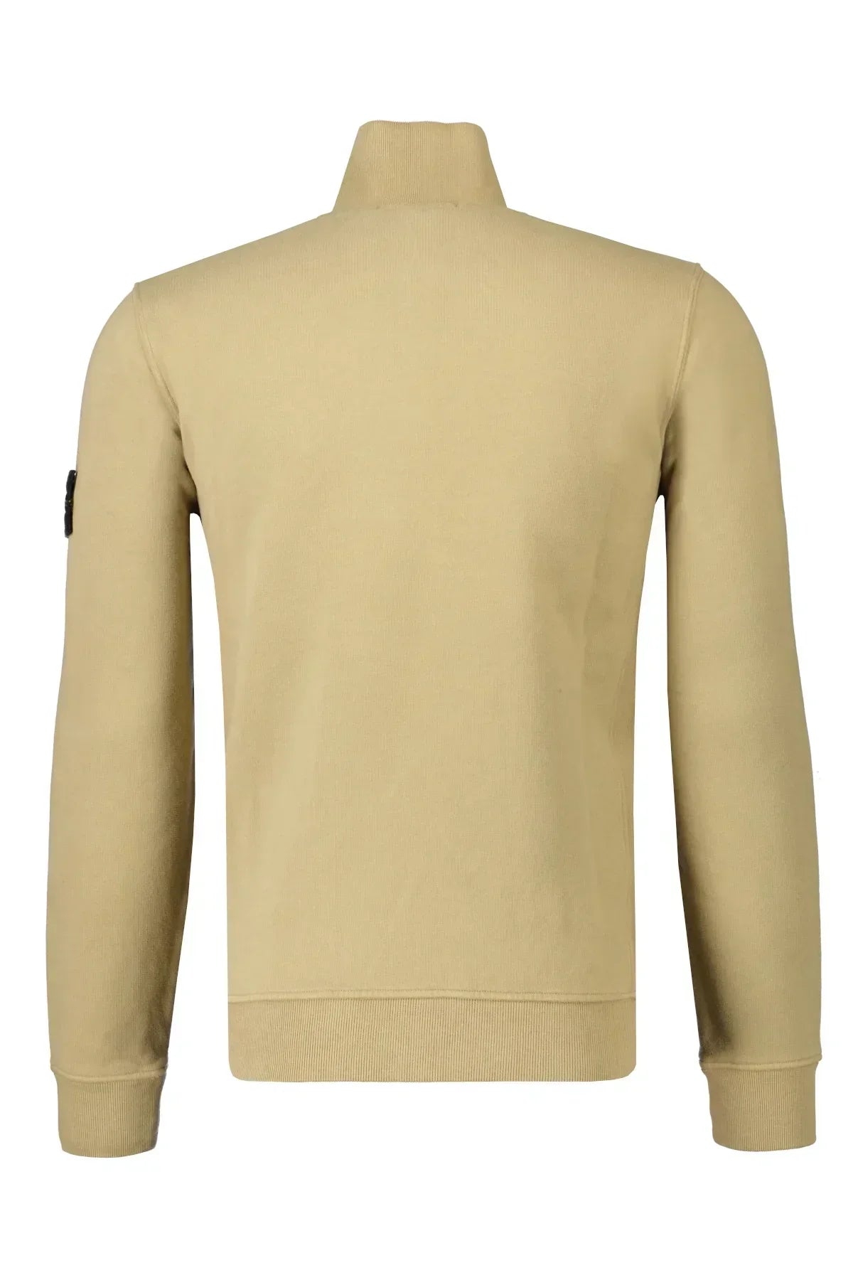 Stone Island Brushed Cotton Quarter Zip In Beige
