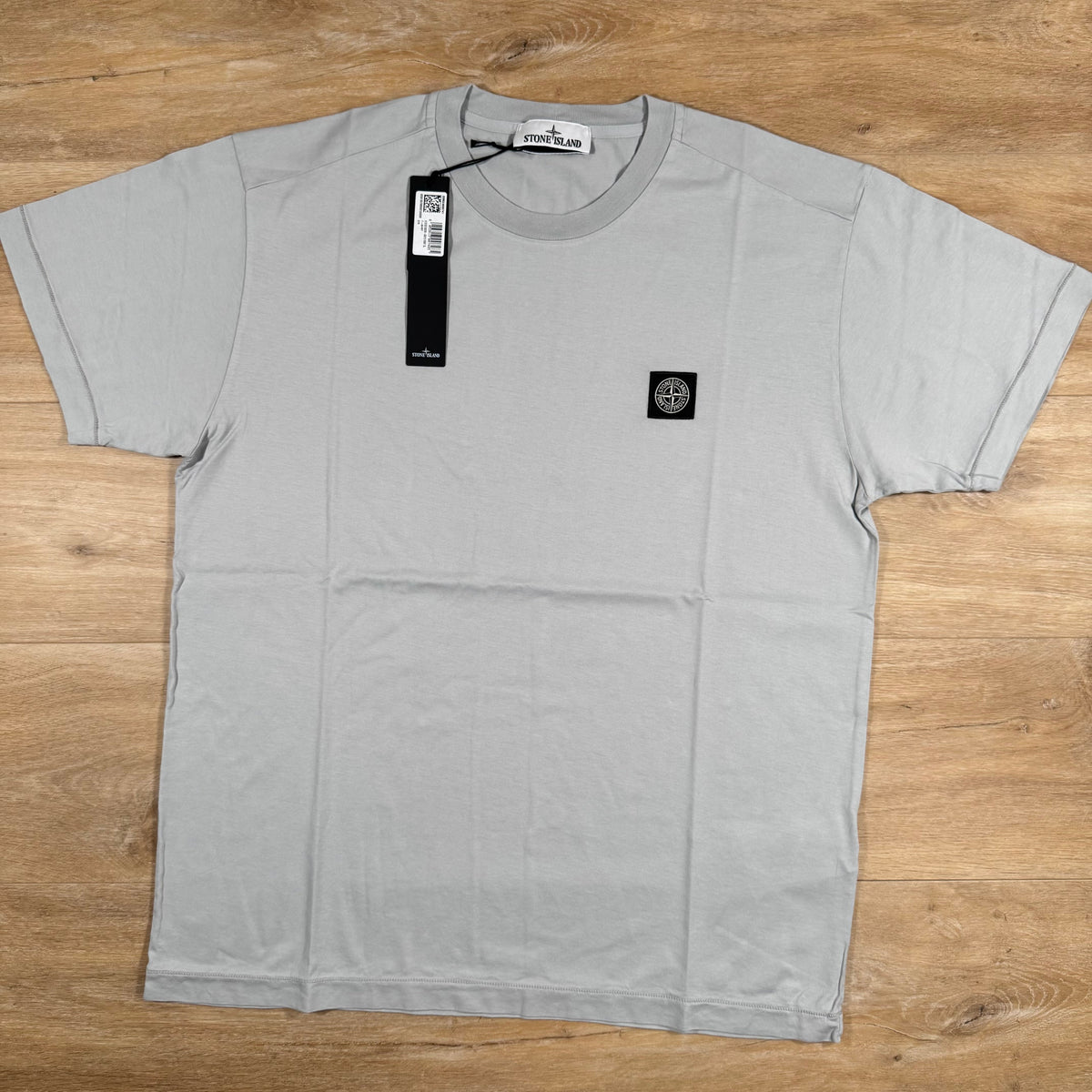 Stone Island Patch Logo T-Shirt in Pearl Grey