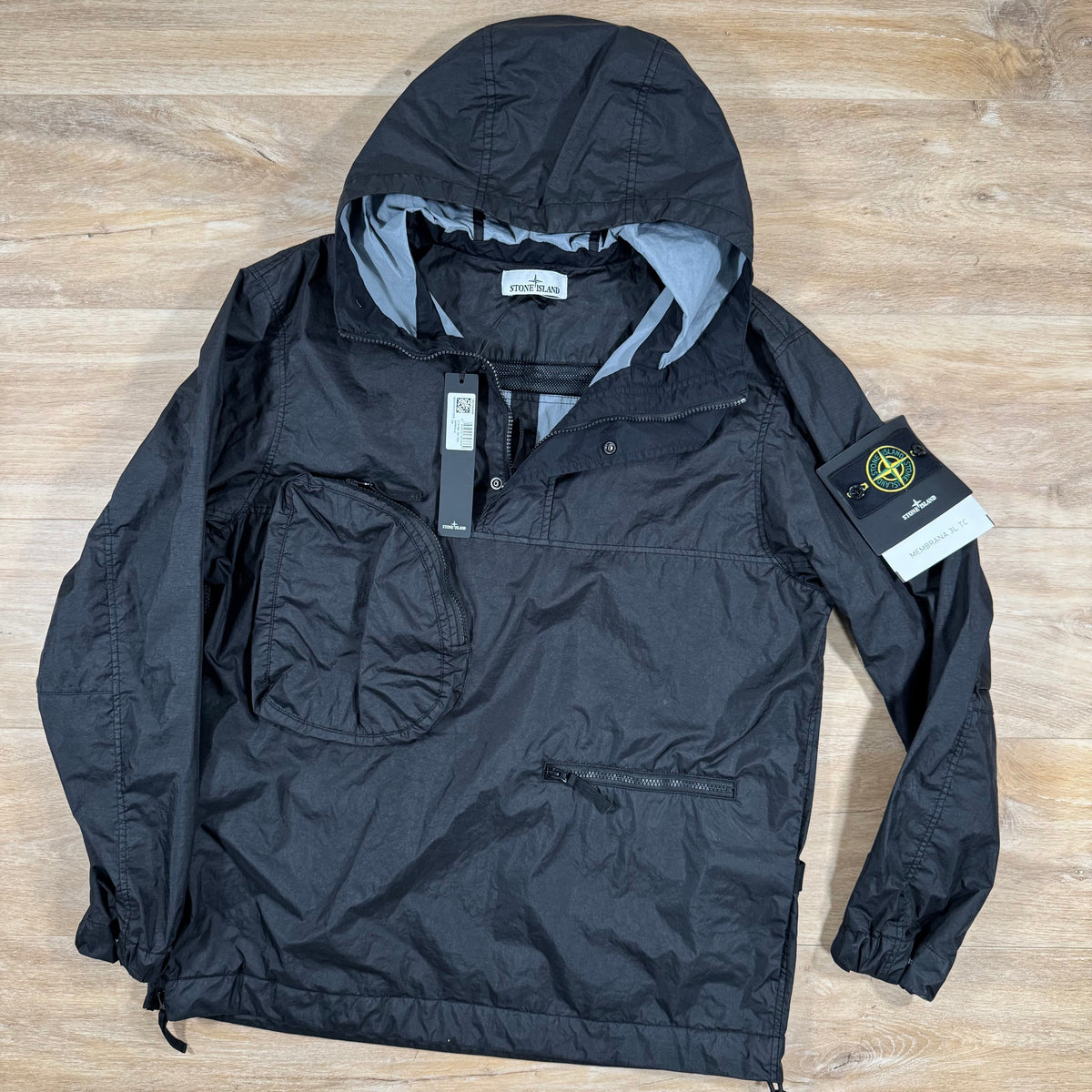 Stone Island Membrana 3L TC Anorak Jacket in Black