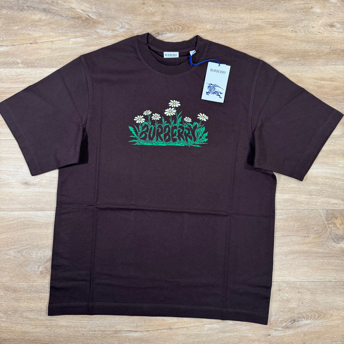 Burberry Daisy Logo Cotton T-Shirt in Peat