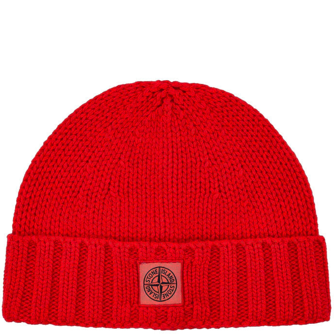 Stone Island Red Chunky Beanie