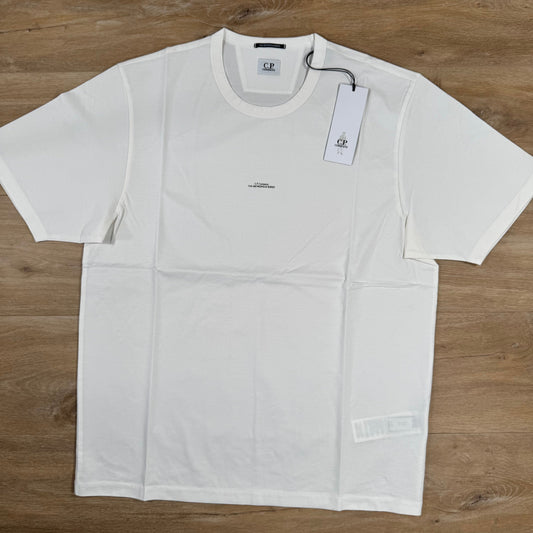CP Company Metropolis Series Printed Logo T-Shirt in Gauze White
