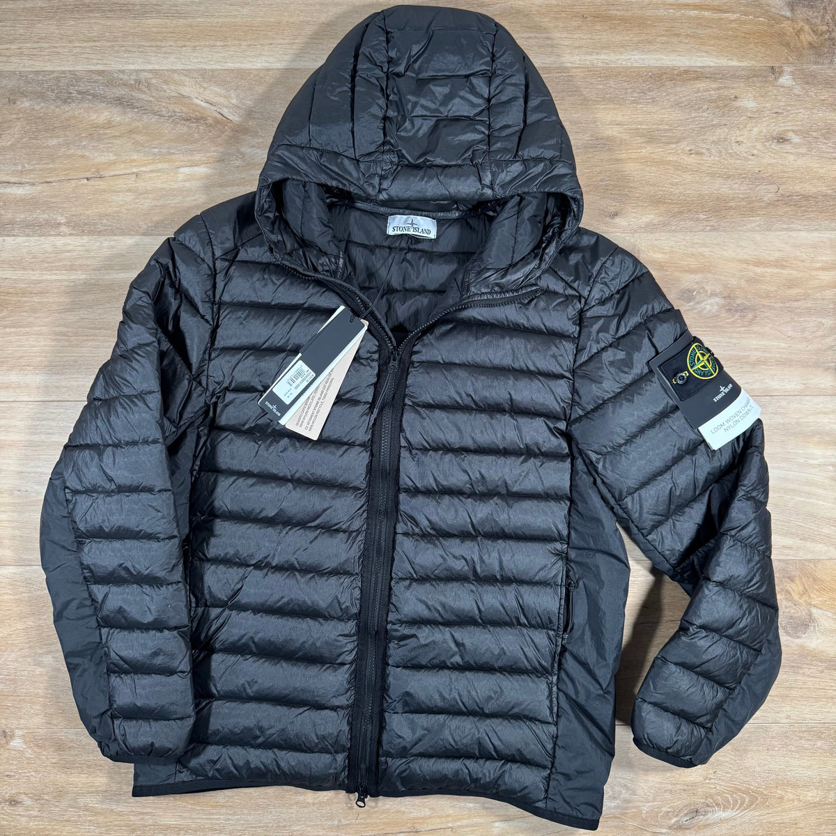 Stone Island Loom Woven Nylon Down-TC Jacket in Black
