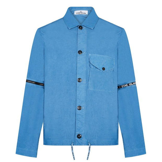 Stone Island Blue Logo Zip Jacket