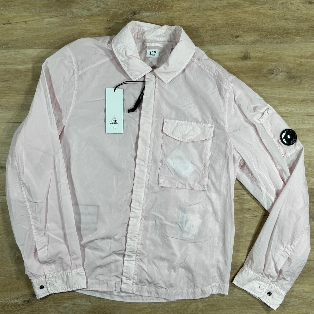 CP Company Chrome Lens Overshirt in Heavenly Pink