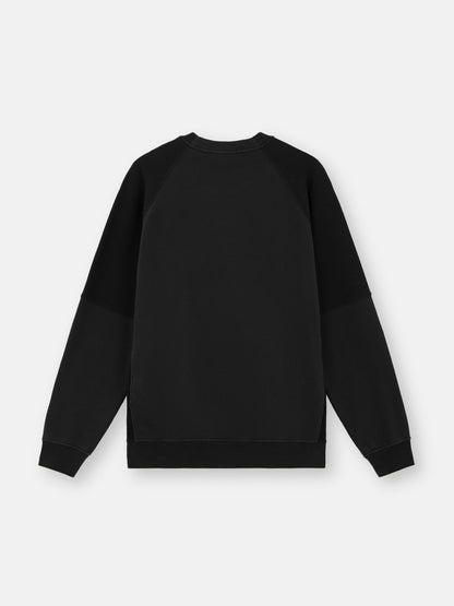 Stone Island Patch Logo Paneled Sweatshirt In Black