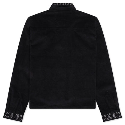 Brushed 1/4 Zip Jacket - Black