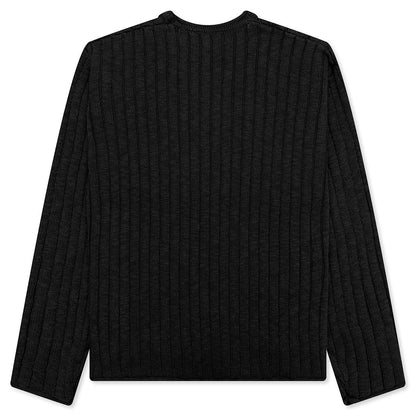 Cotton Slub Rib Crew - Black