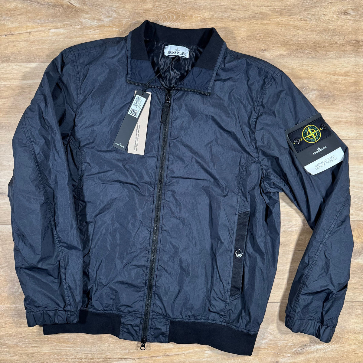 Stone Island Crinkle Reps R-NY Bomber Jacket in Navy