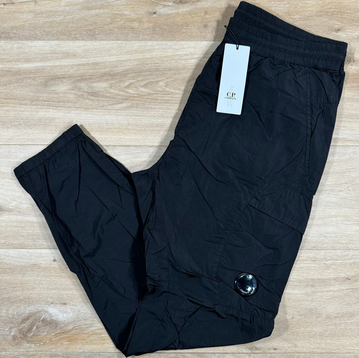 CP Company Chrome Nylon Cargo Pants in Black