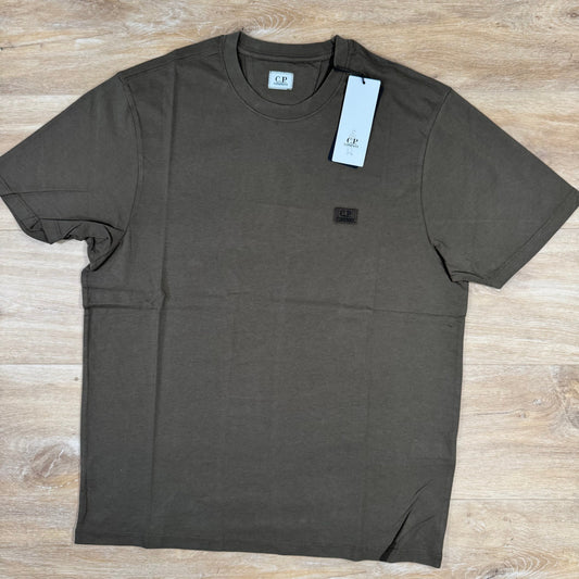 CP Company 30/1 Jersey Logo Patch T-Shirt in Ivy Green