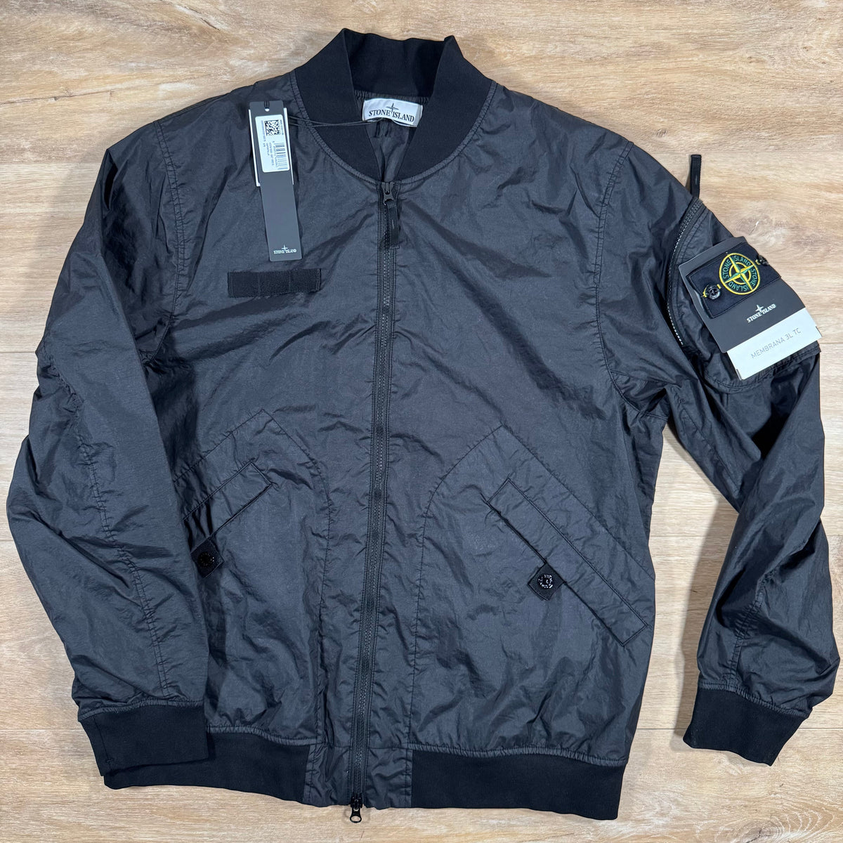Stone Island Membrana 3L TC Bomber Jacket in Black