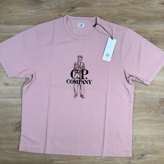 CP Company 1020 British Sailor T-Shirt in Misty Rose - Pink