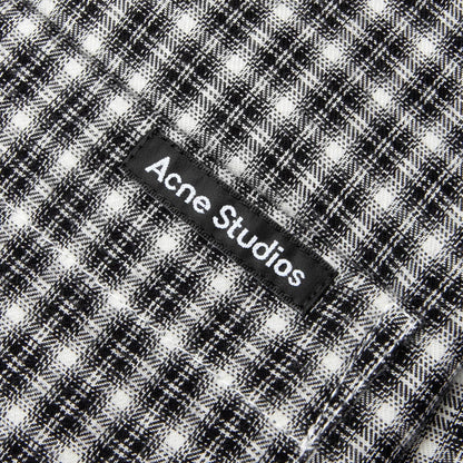 Flannel Button-Up Shirt - Black/White
