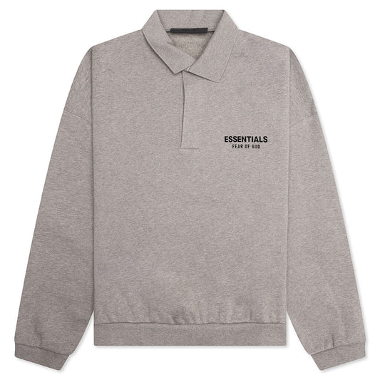 Fleece Polo - Heather Gray
