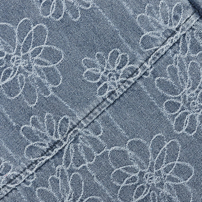 Flower Denim Pant - Light Indigo