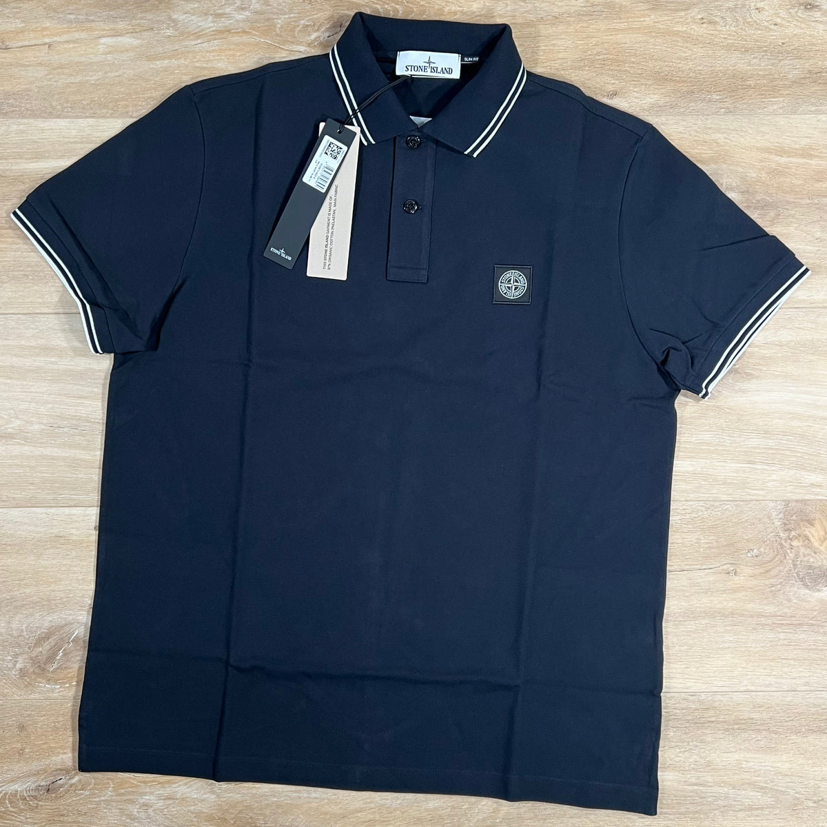 Stone Island Patch Logo Polo Shirt in Navy