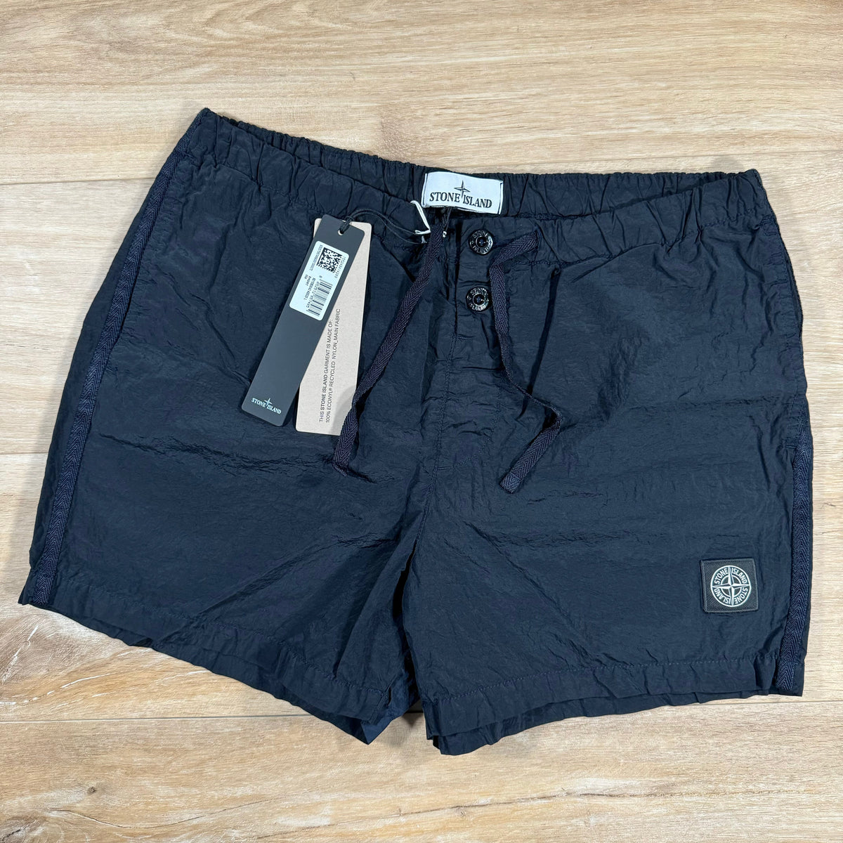 Stone Island Nylon Metal Button Swim Shorts in Navy