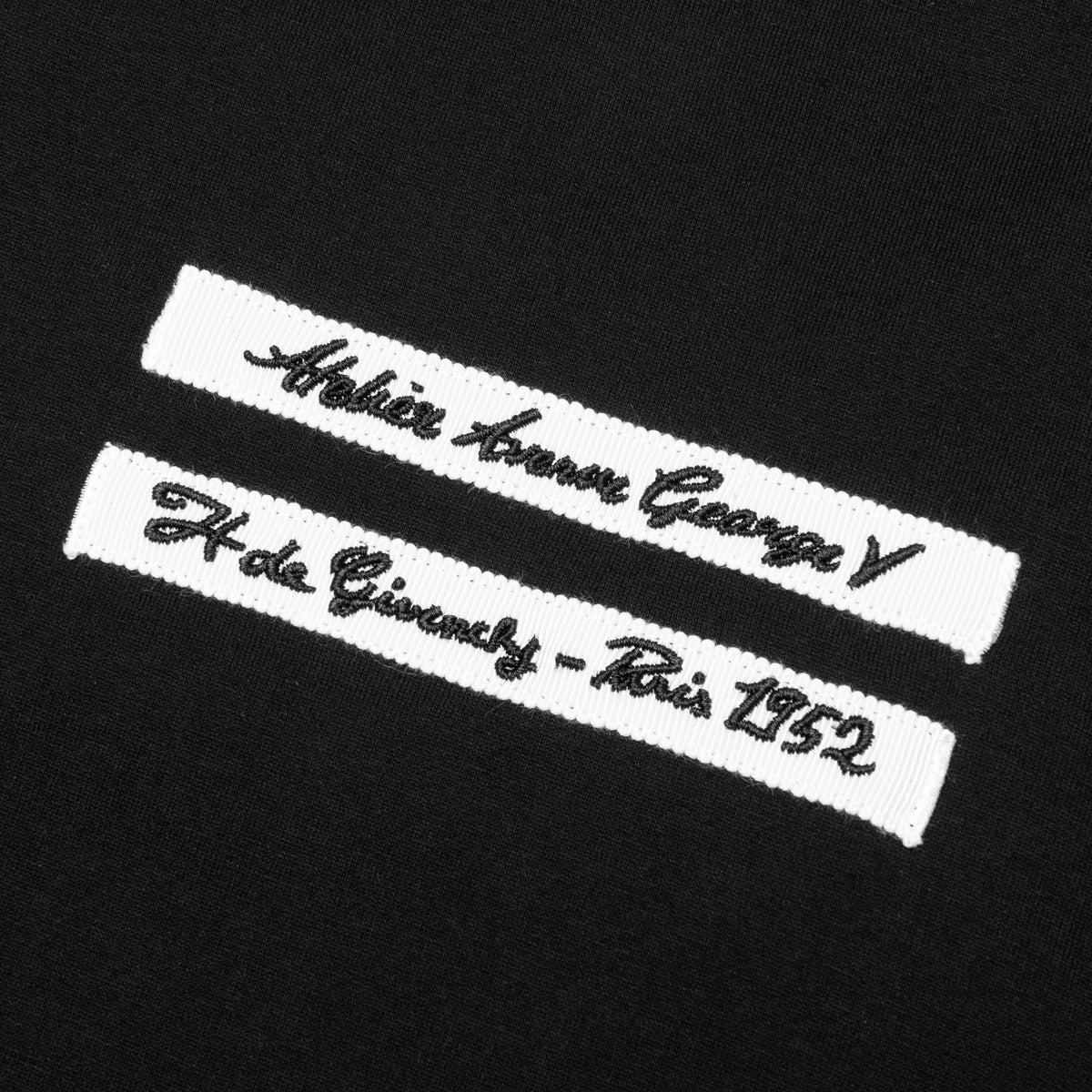 Gros Grain in Cotton T-Shirt - Black