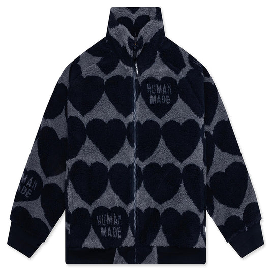 Heart Fleece Jacket - Navy