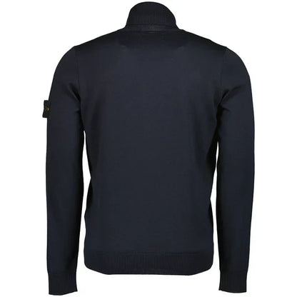 Stone Island Virgin Wool Turtleneck Sweatshirt in Navy