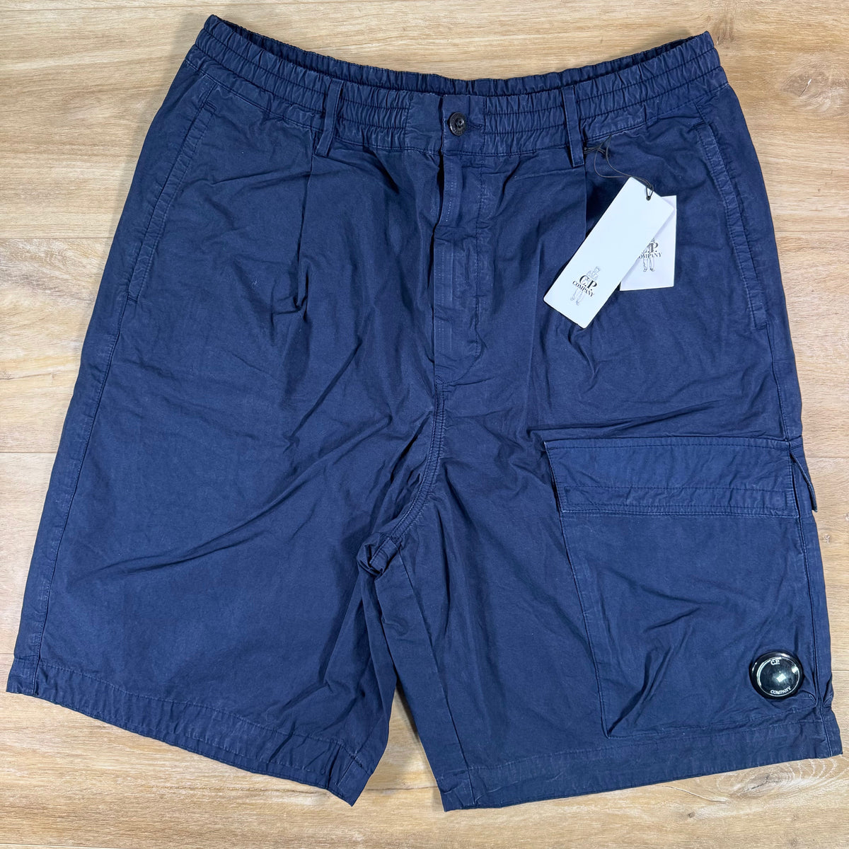 C.P. Company Micro-Reps Lens Boxy Shorts in Midnight Navy