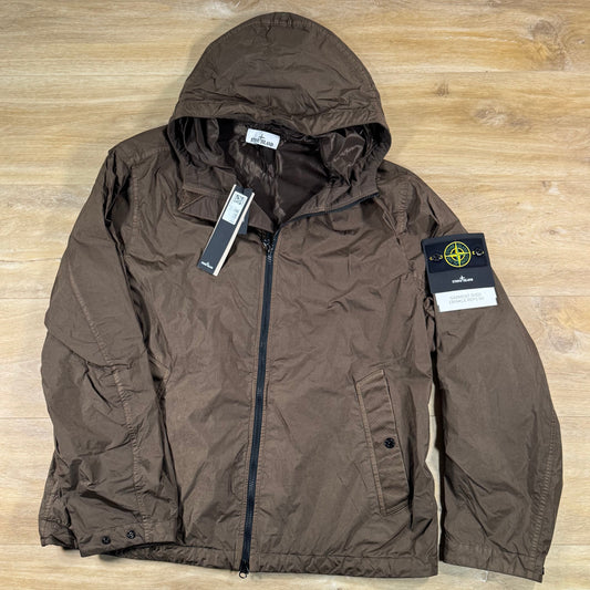 Stone Island Crinkle Reps NY Hooded Jacket in Umber - Brown