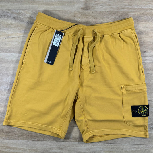 Stone Island Fleece Bermuda Shorts in Mustard