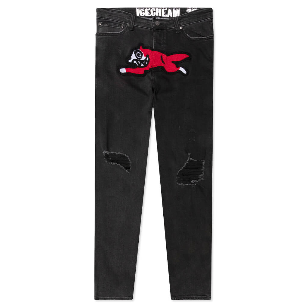 Black Running Dog Jean - Black