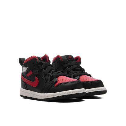 Jordan 1 Mid (TD) - Black/Varsity Red/Summit White