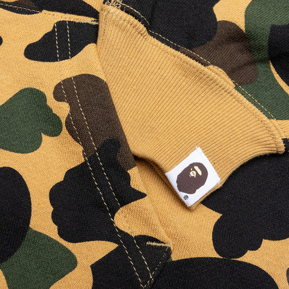Kid's 1ST Camo Patch Print Shark Zip Hoodie - Yellow